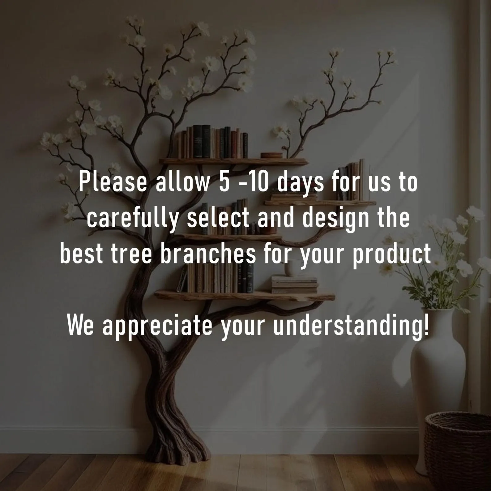 Carved Driftwood Corner Tree Bookshelf With Solid Wood Display Platforms - Image 10